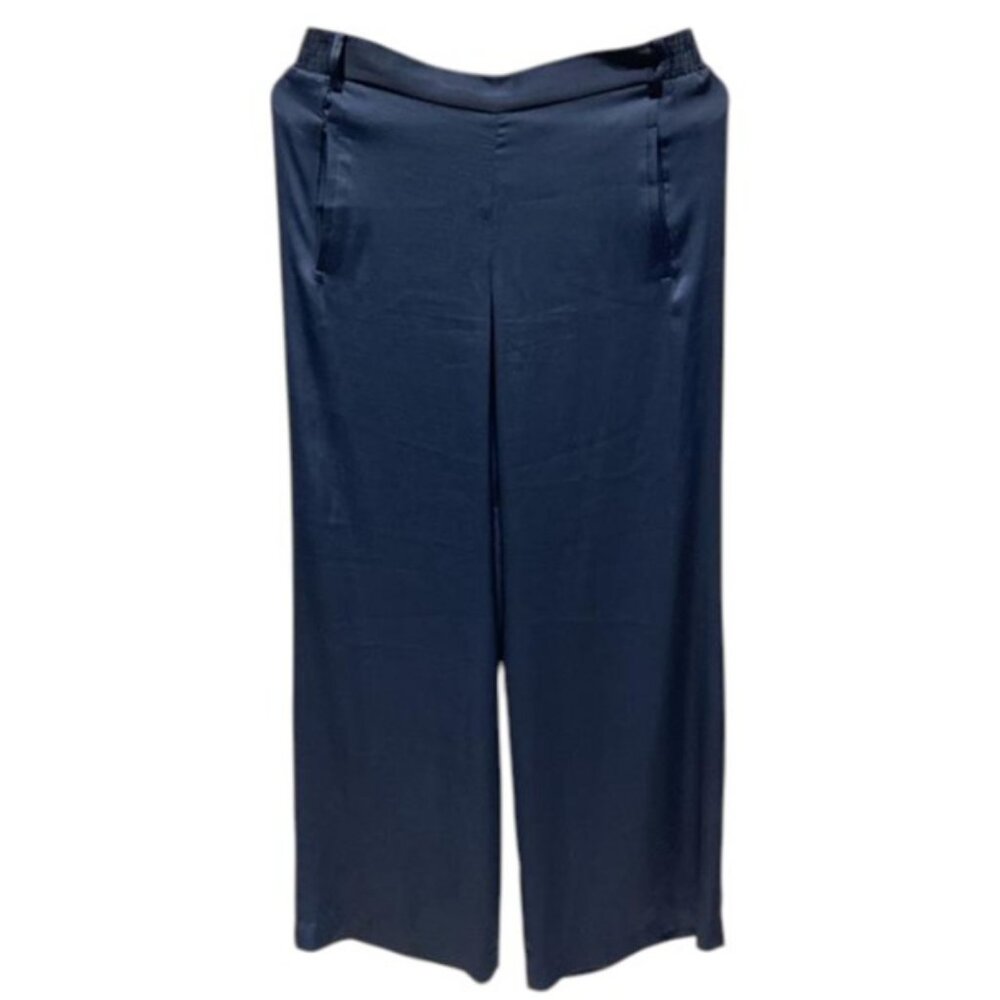 BCBGMaxAzria navy blue straight elastic waist back pants size S